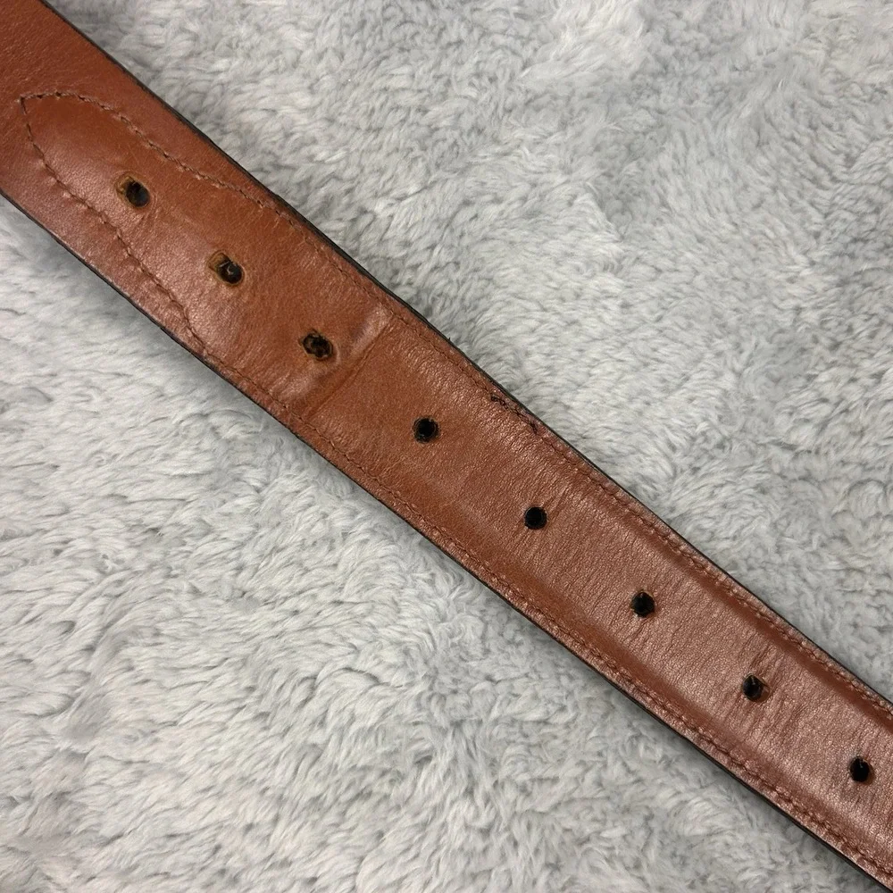 Vtg Cole Haan Belt Leather Black  Size 34 Solid Brass Buckle Made In USA